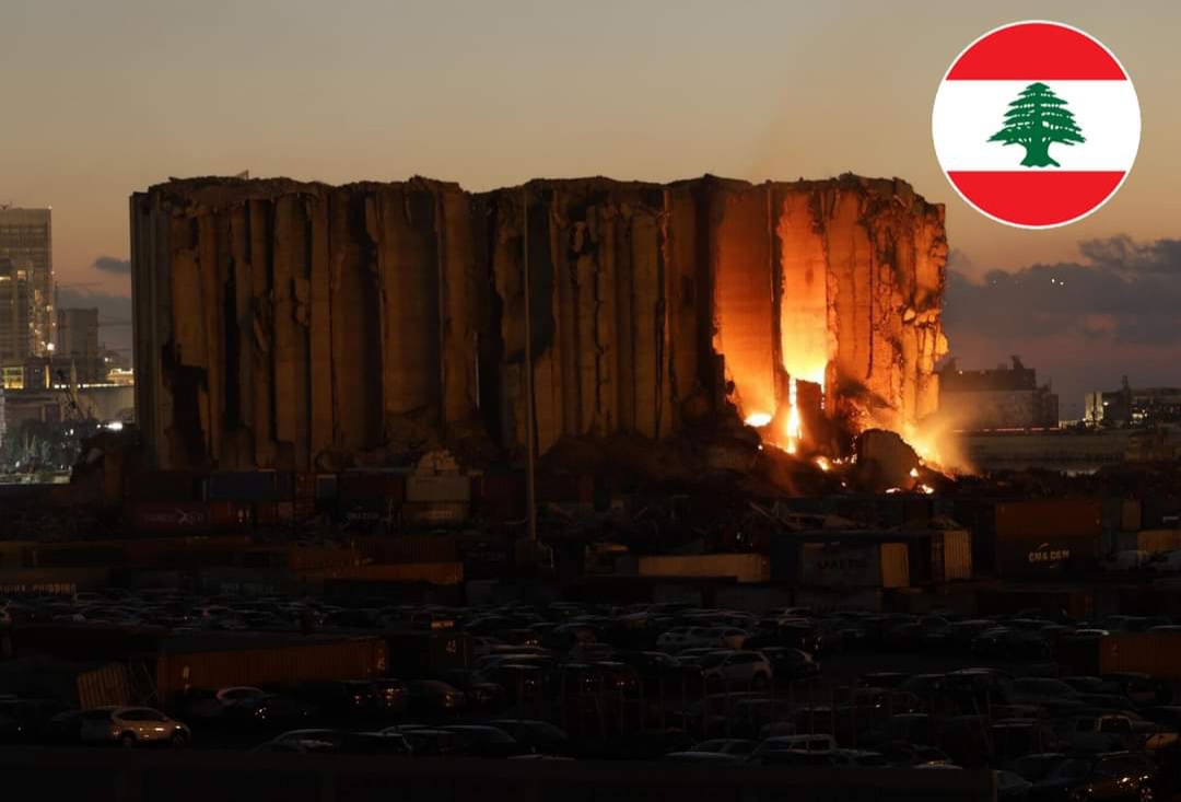 لبنان: النيران تندلع في مرفأ بيروت وتعيد إحياء ذكرى الانفجار الكبير!!